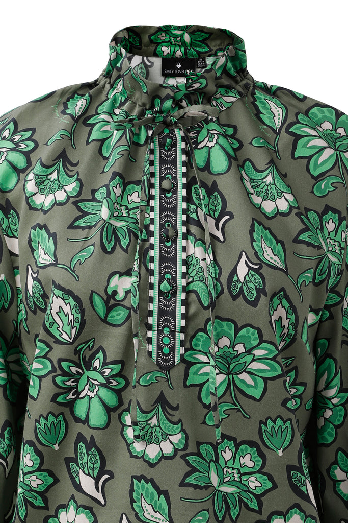 Emily Lovelock T1531 Esther Wild Green Top