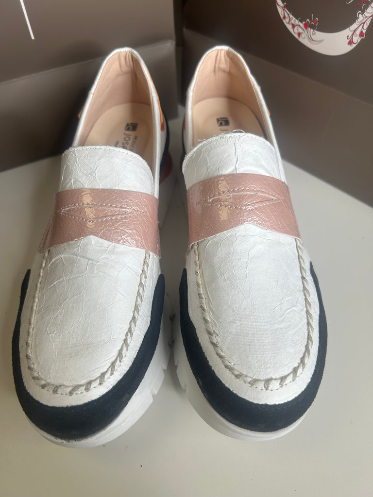 Jose Saenz 261079 shoe white/navy/orange/pink