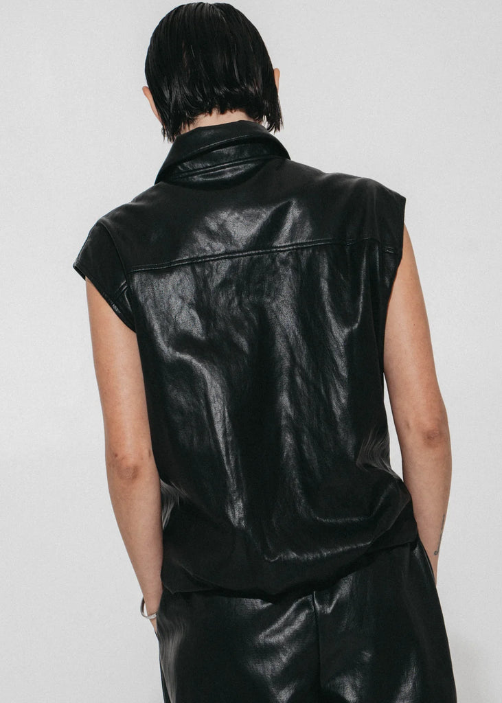 Lujé Alora Blk Leather Vest