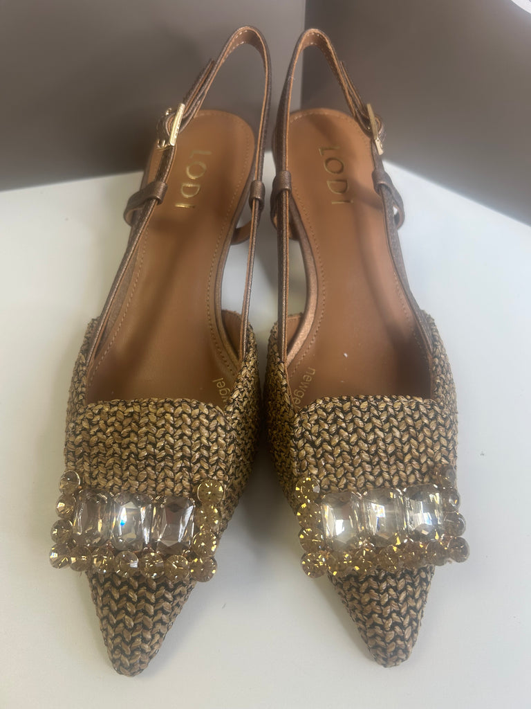 Lodi 261059 Rafia Camel / metalizado bronce