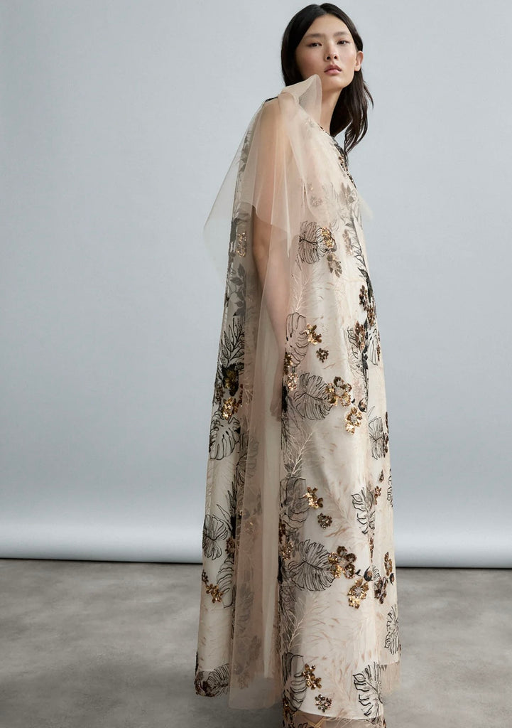 Psophia Gold Tulle dress