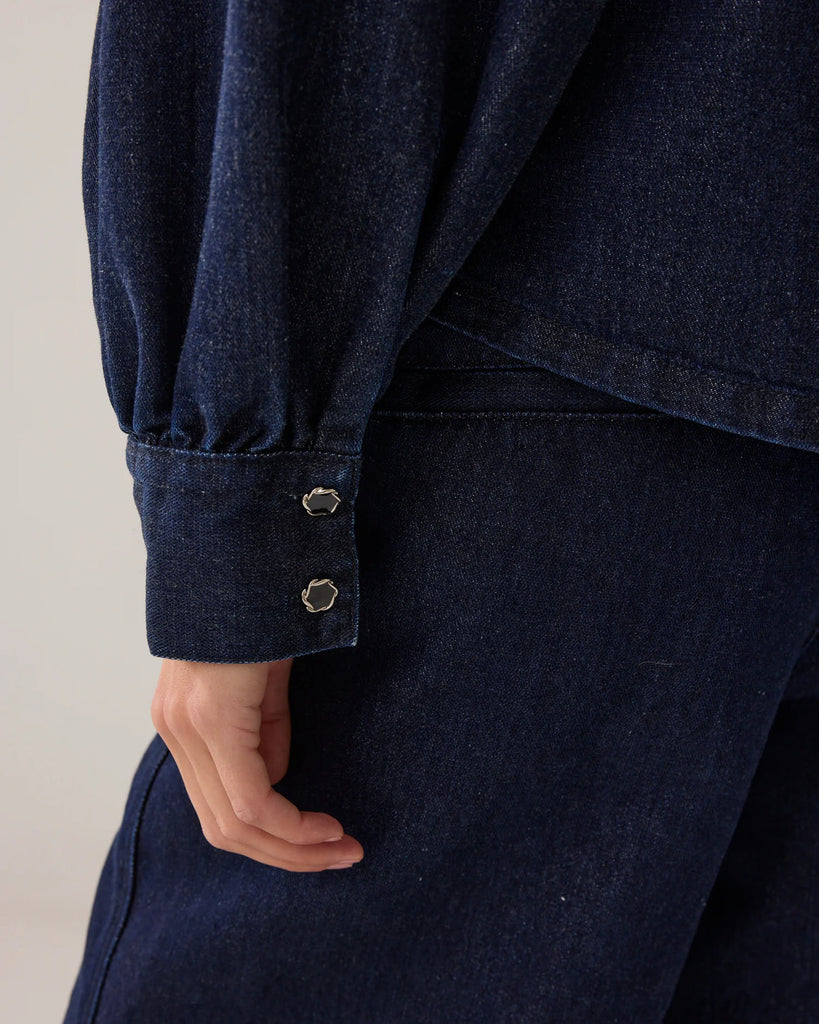 Summum Blouse Cotton lurex denim