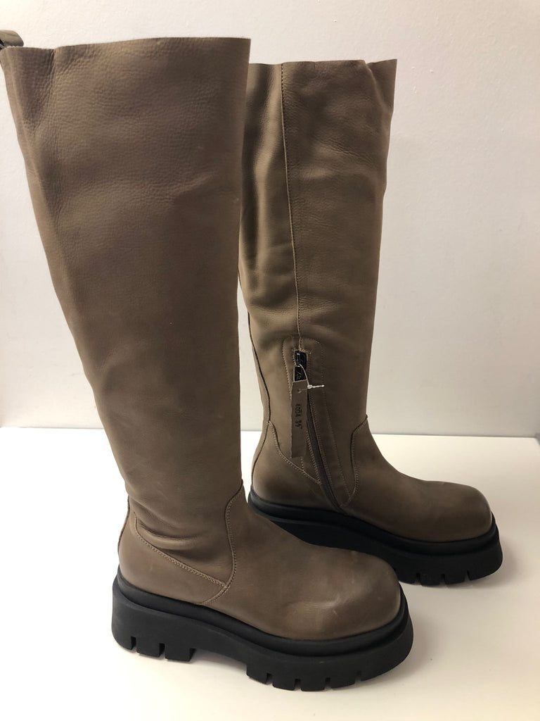 Lofina Taupe knee high boot 23349