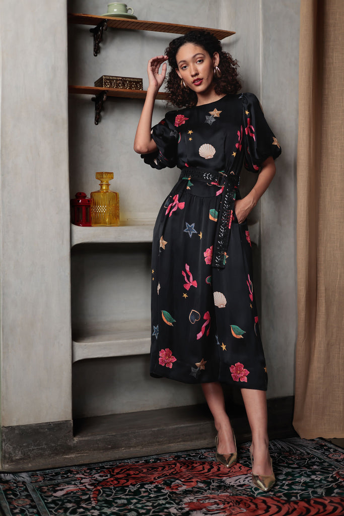 Emily Lovelock Christina Blk dress