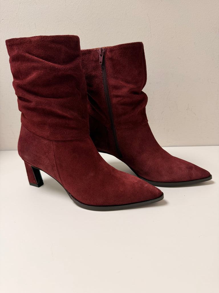 Marian Maroon suede slouch boot 261149