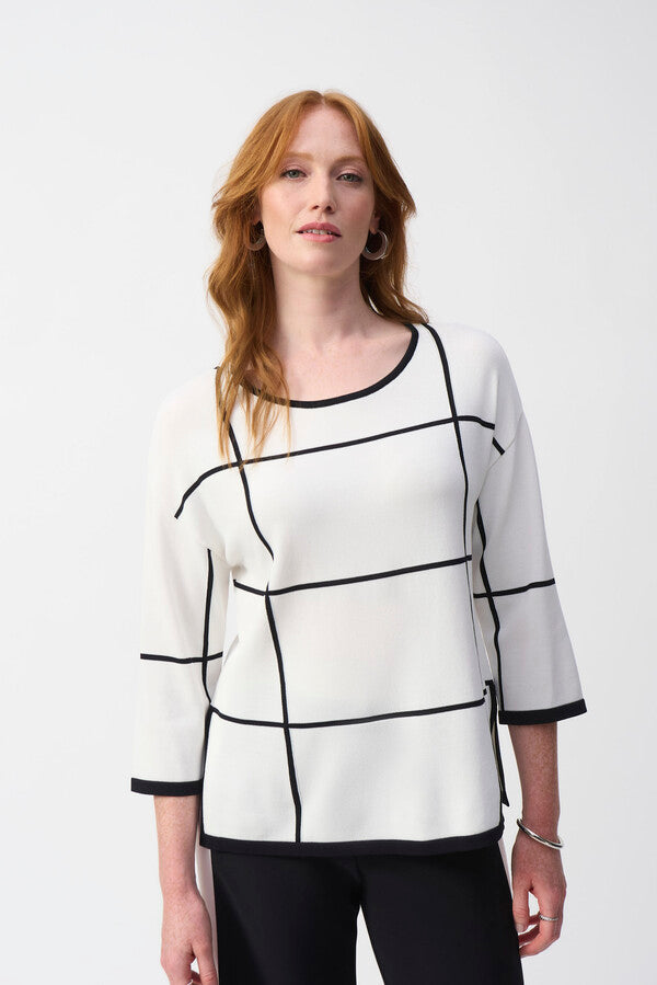 Joseph Ribkoff vanilla black knit 251918