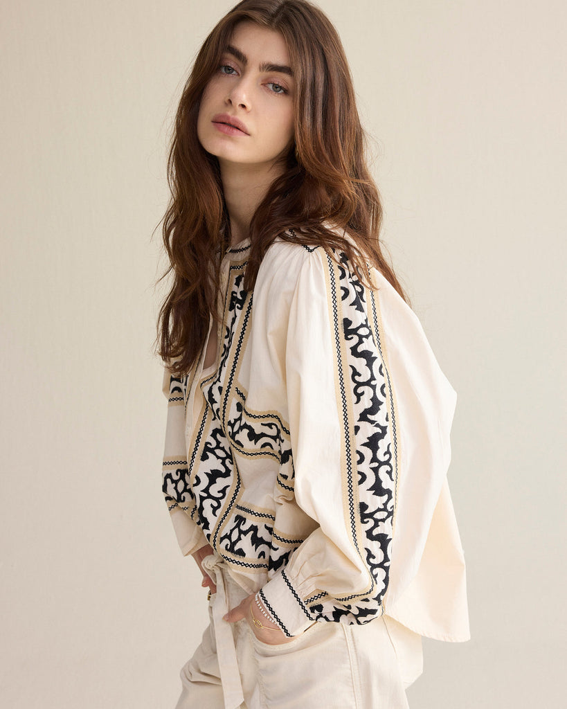 Summum blouse Embro crispy top Ivory
