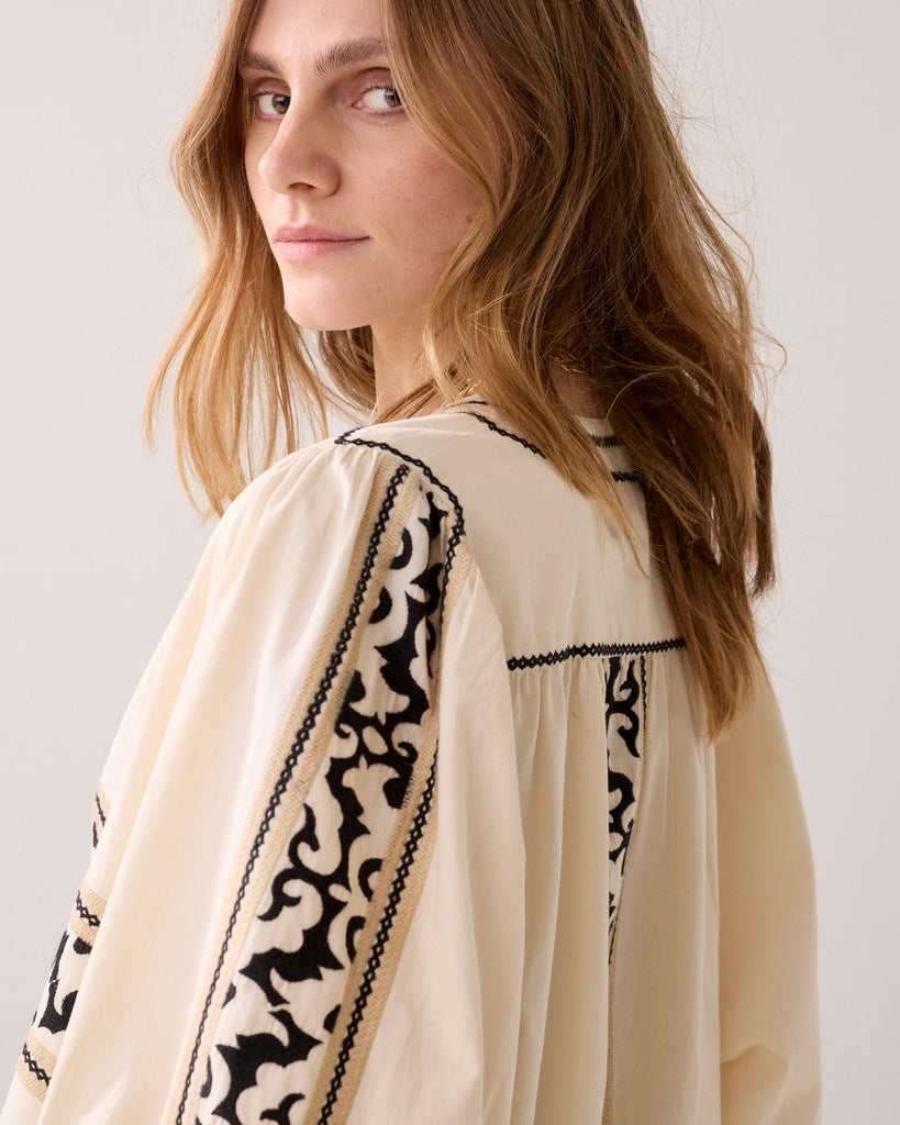 Summum blouse Embro crispy top Ivory