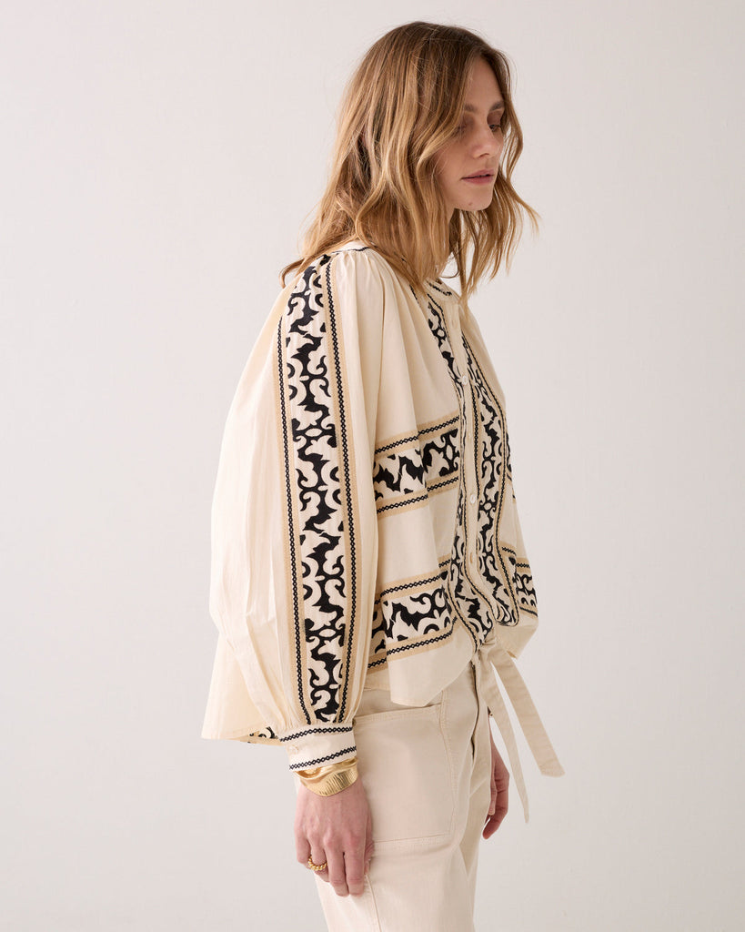 Summum blouse Embro crispy top Ivory