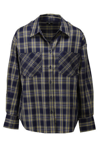 K design tartan blouse B7910