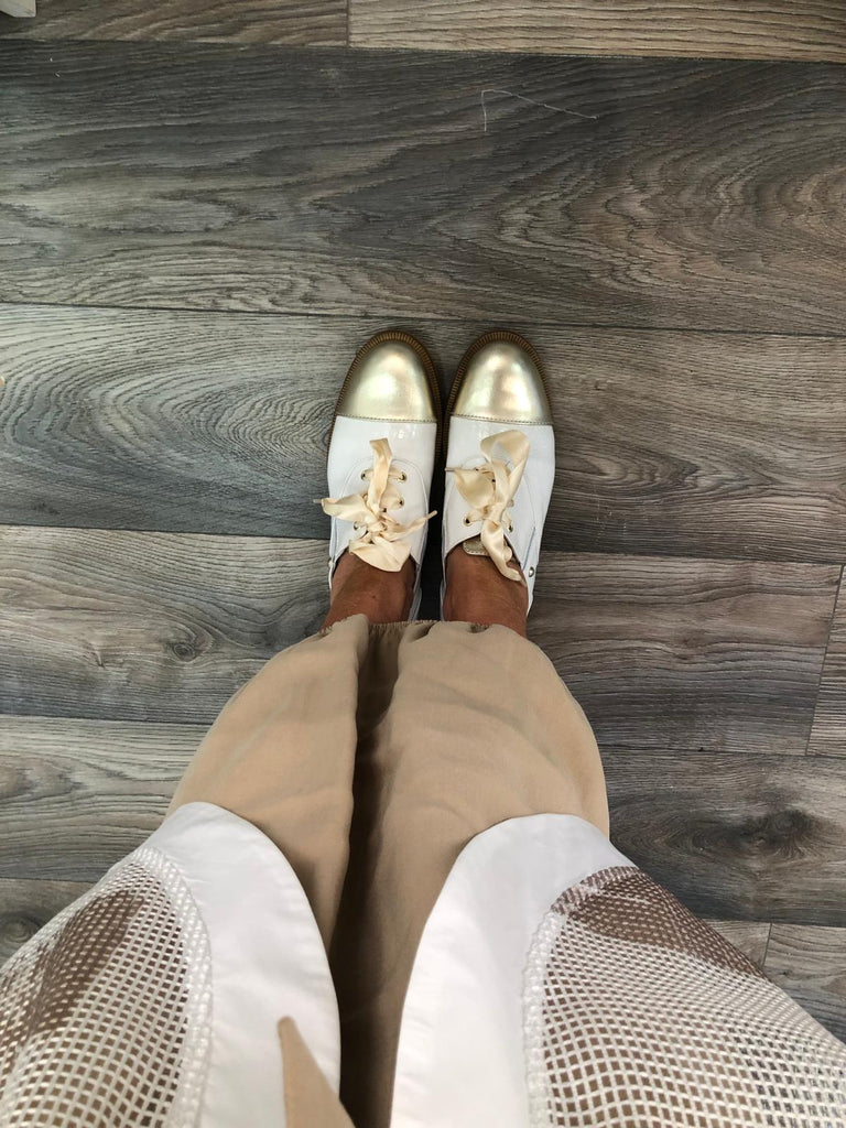 Marco Moreo white & Gold shoe 25037