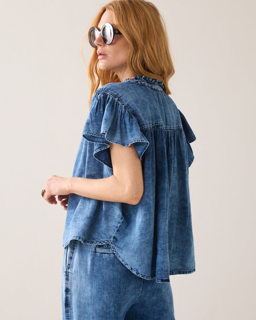 Summum blouse satin indigo