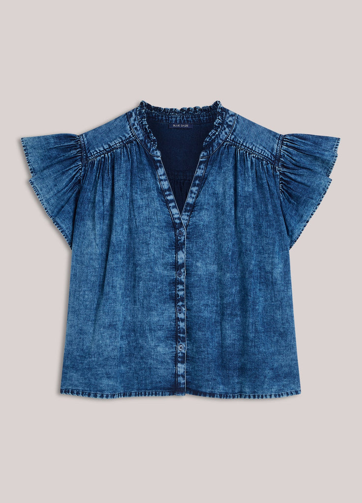 Summum blouse satin indigo
