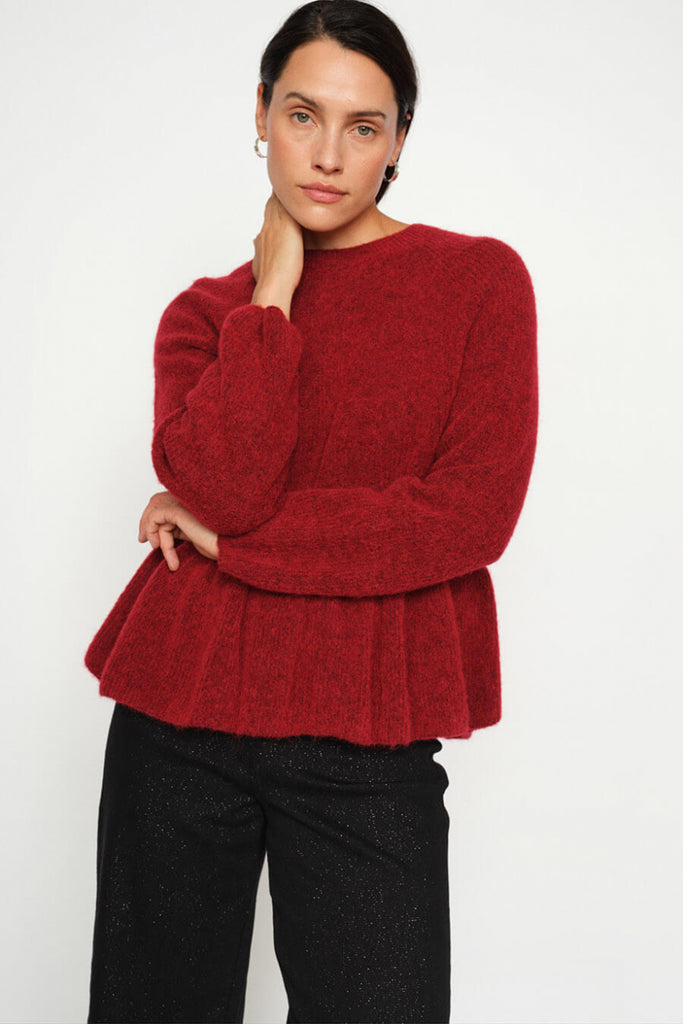 MosMosh 175390 MM Thora O-Neck Frill Knit
