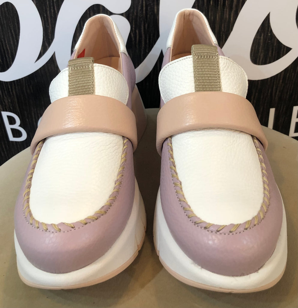 Jose Saenz White/Lilac/Nude Pink Loafer 24022