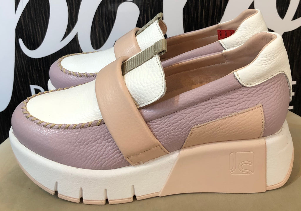 Jose Saenz White/Lilac/Nude Pink Loafer 24022