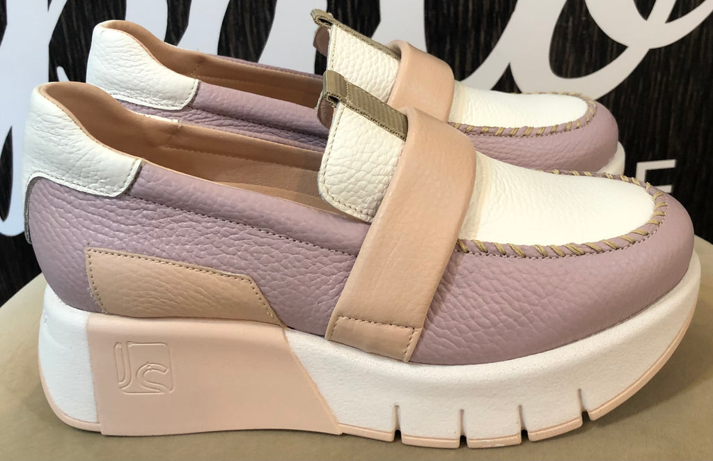 Jose Saenz White/Lilac/Nude Pink Loafer 24022