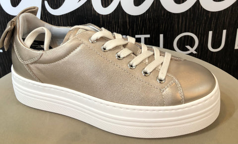 NeroGiardini Brushed Gold Metallic Trainer 24029