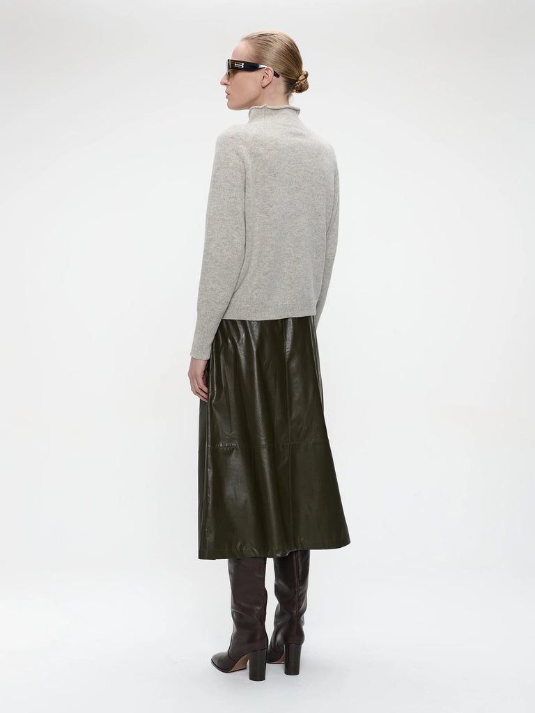 Jane Lushka Nitty eco leather skirt ARMY