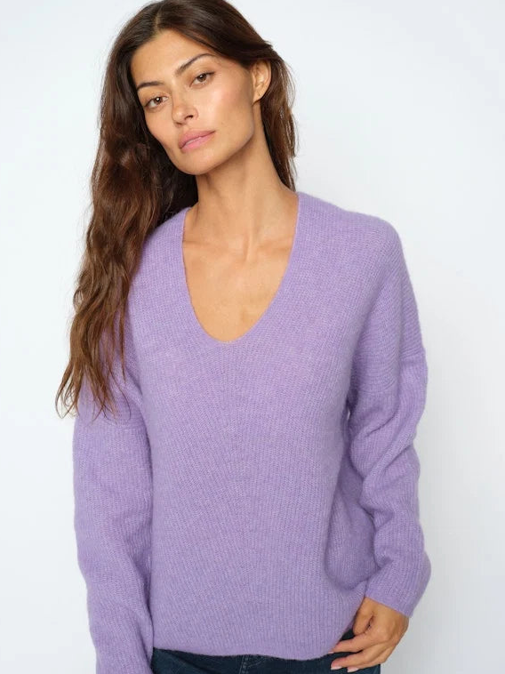 MMThora V-Neck Knit Violet Tulip