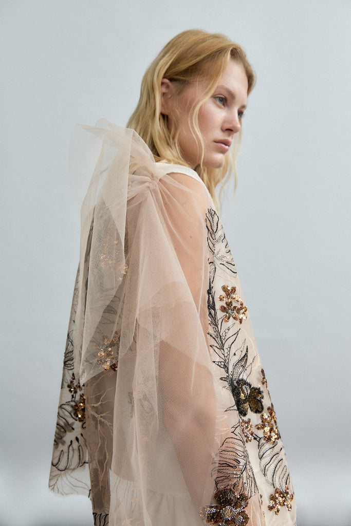 Psophia Gold Tulle dress