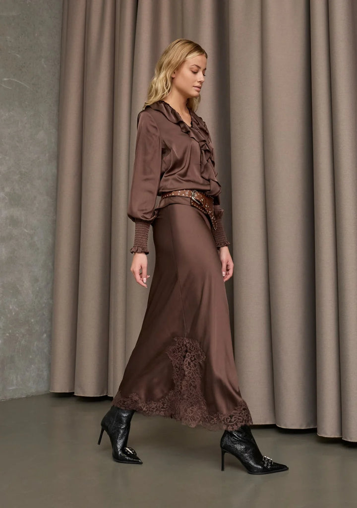 I Say Steff Lace Skirt Dark Brown