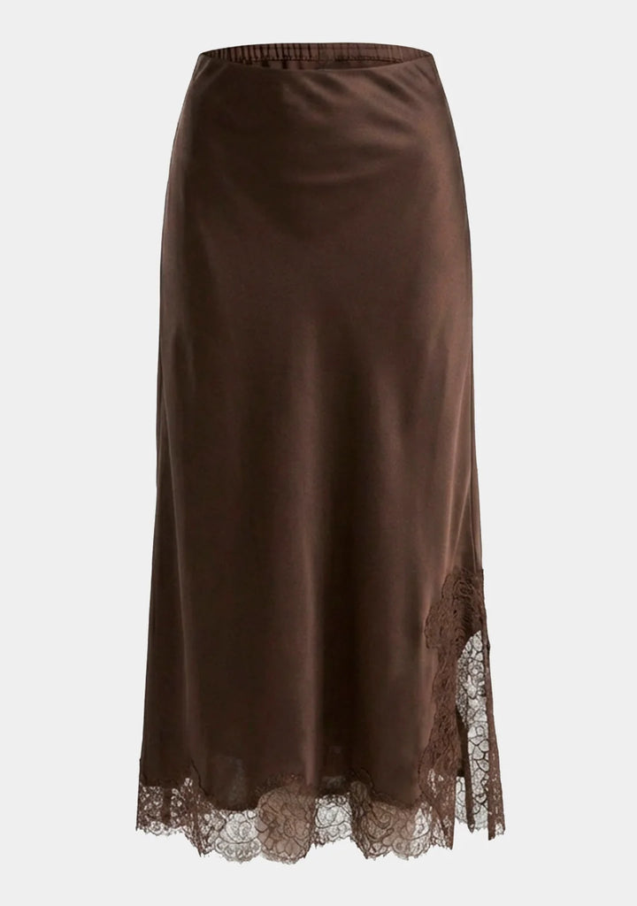 I Say Steff Lace Skirt Dark Brown