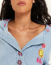 Me369 Lily Embroidered Boxy Den  Vintage