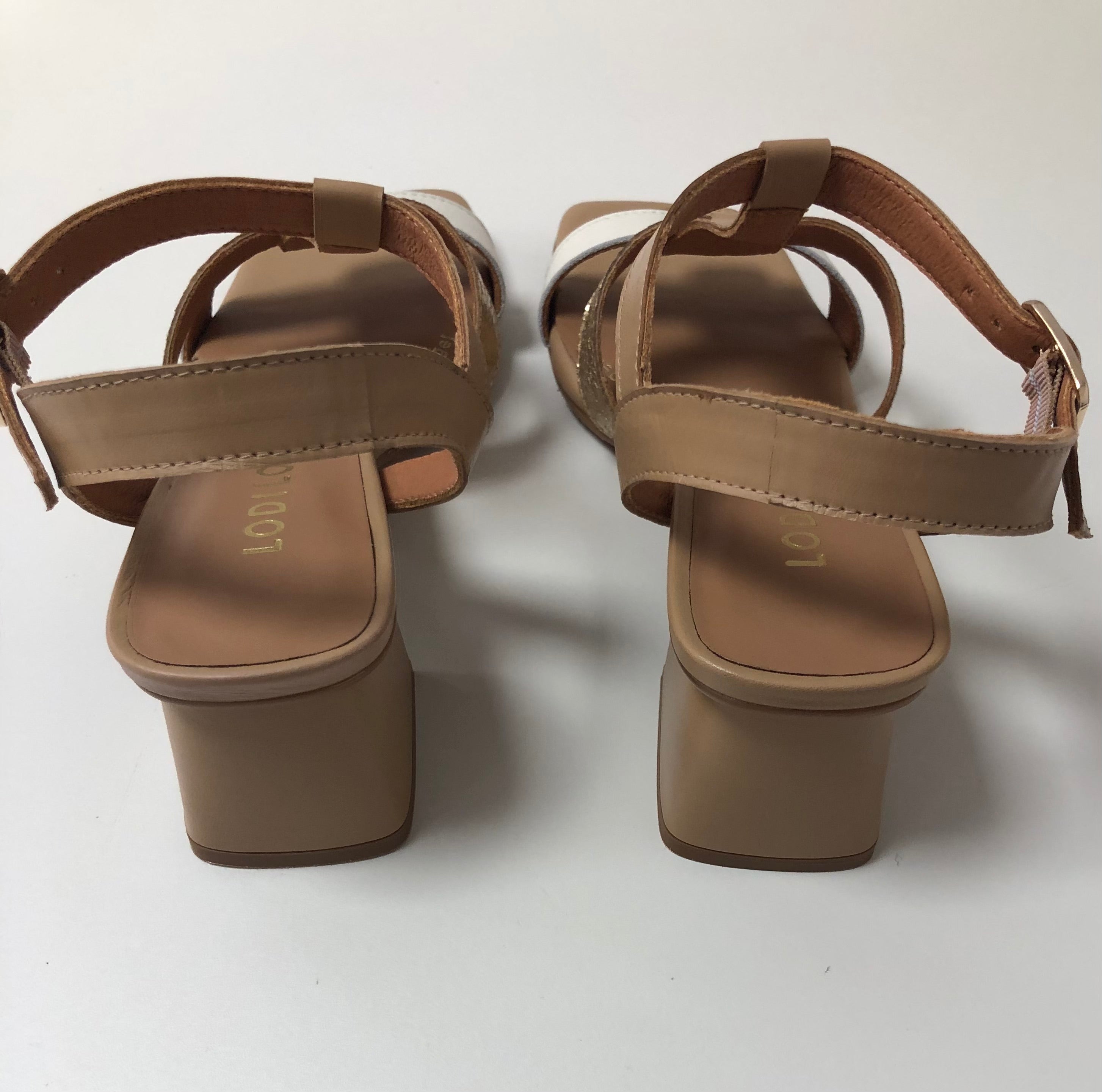 LodiLove 25002 Cream/Gold & Taupe Sandal