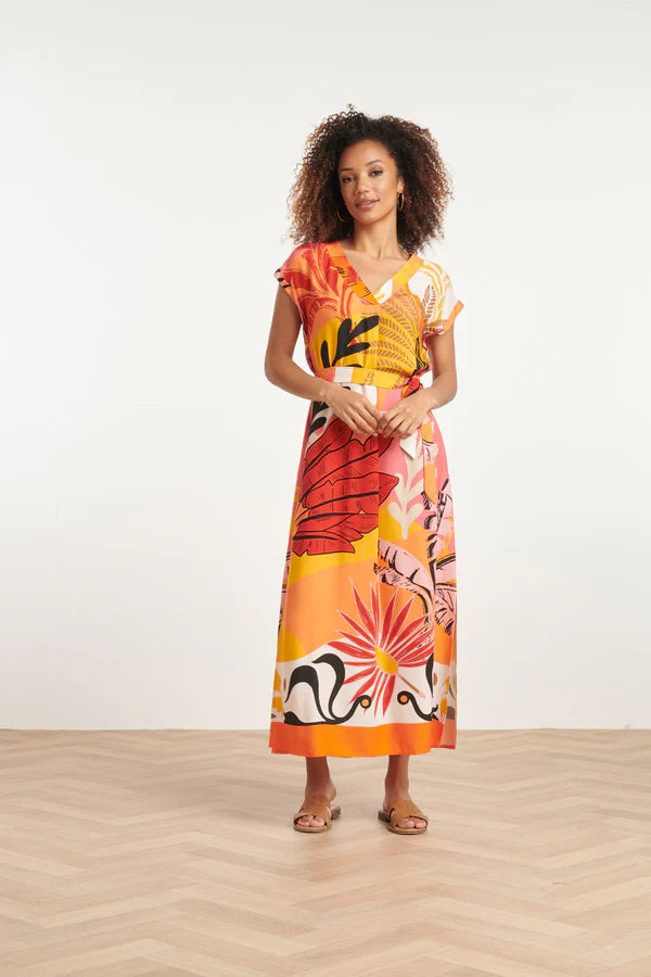 SL 24048 Orange multicoloured dress