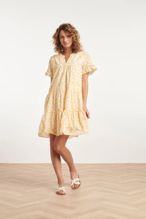 SL 24106 White and yellow dress