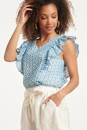SL 24109 Blue and white top