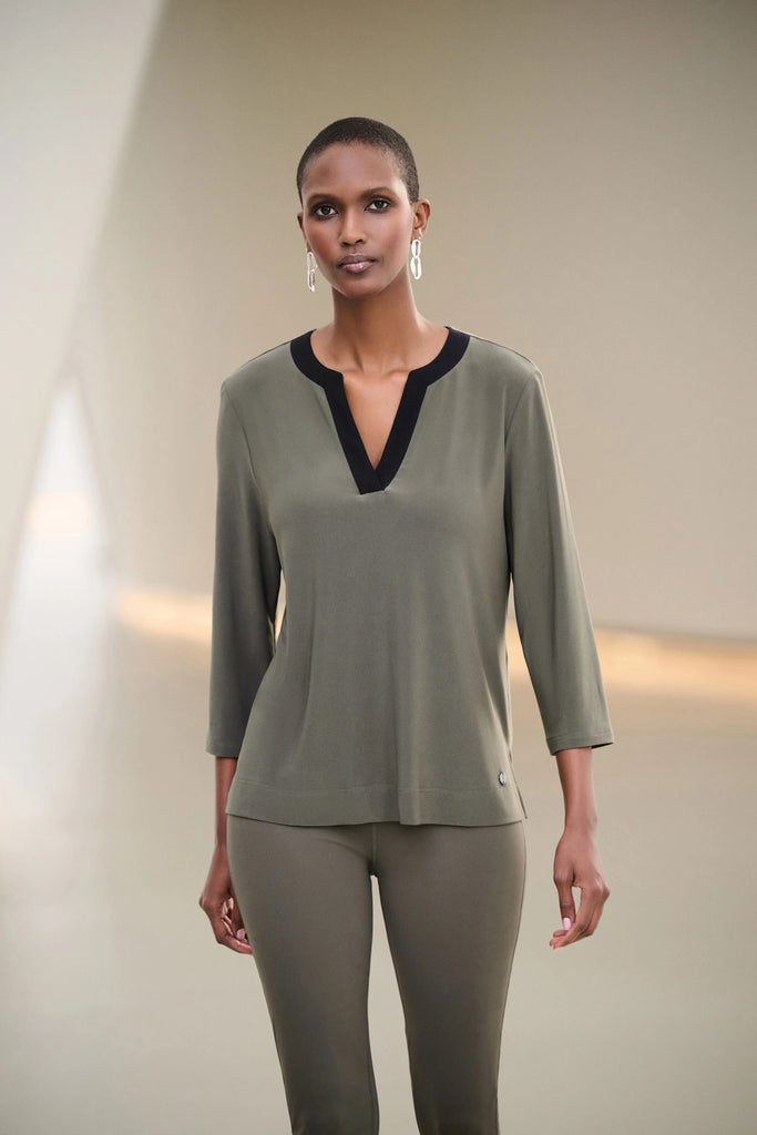 Joseph Ribkoff Avocado Black top 263629