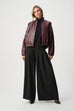 JOSEPH RIBKOFF Leatherette Mock-Neck Bomber Jacket 263971