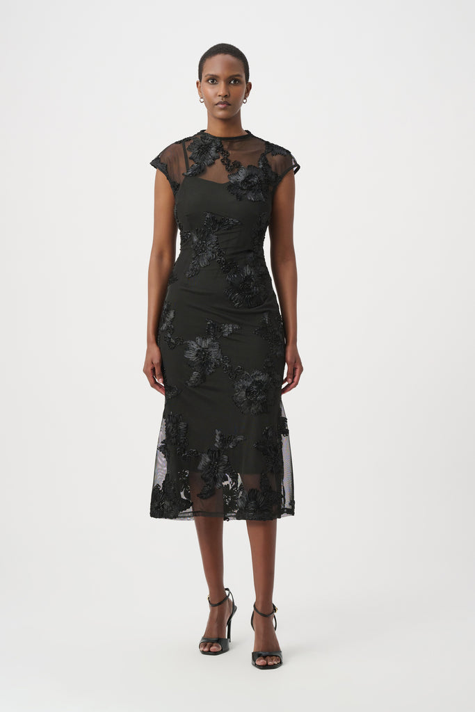 Joseph Ribkoff Black trumpet dress 264143