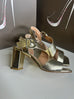 Repo 261082 High gold block heel sandal