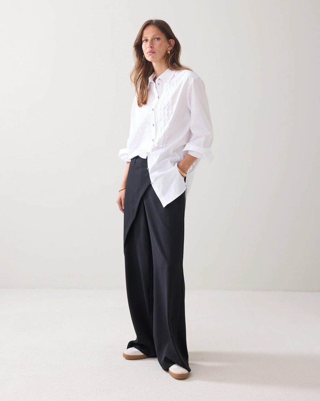 Summum Poplin white blouse