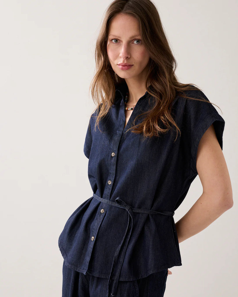 Summum blue denim top 2s3478