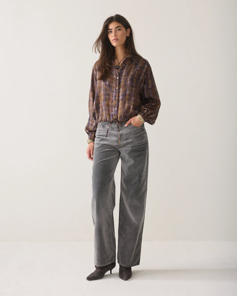 Summum blouse Sepia brown floral