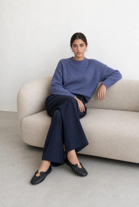 Jane Lushka Blue Velvety Pullover