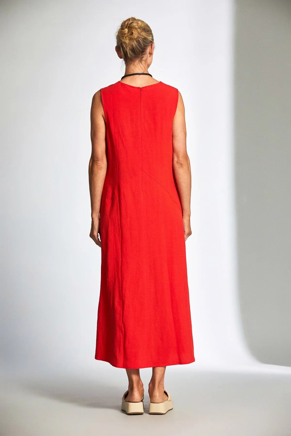 Peruzzi Long Linen Dress Coral - S25169