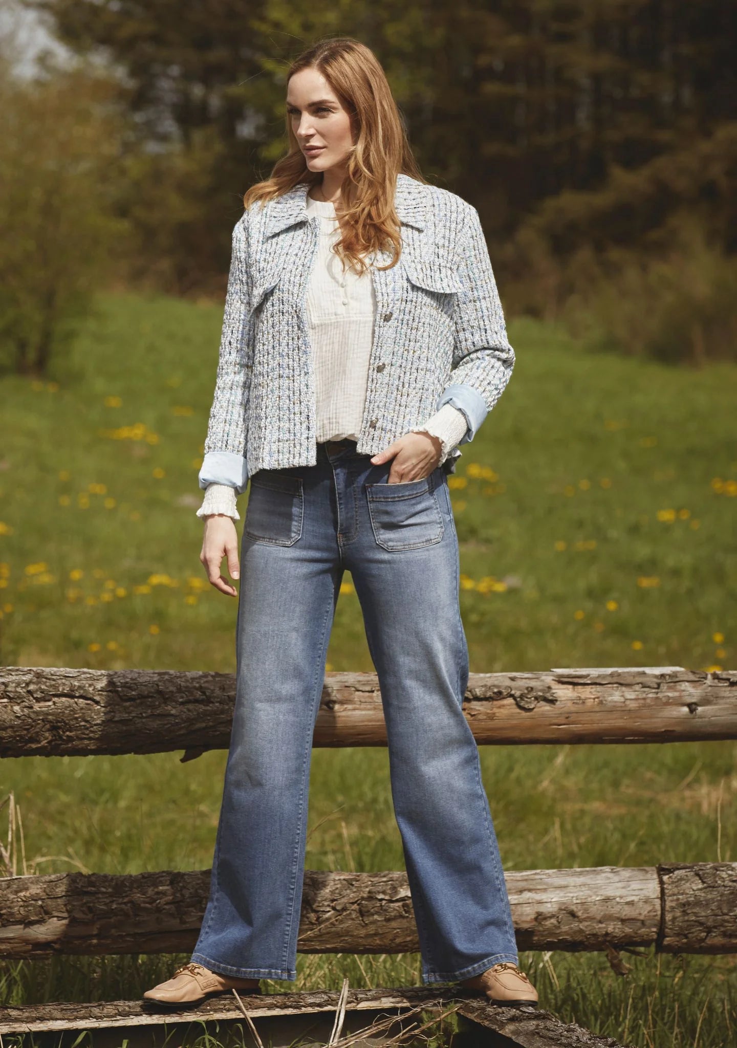 Isay Bologna Wide Pants - Mid Denim