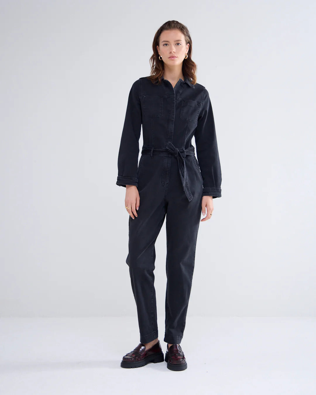 Summum 5170 Denim jumpsuit blk denim