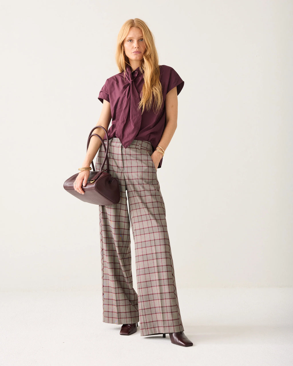 Summum Check Burgundy Trs