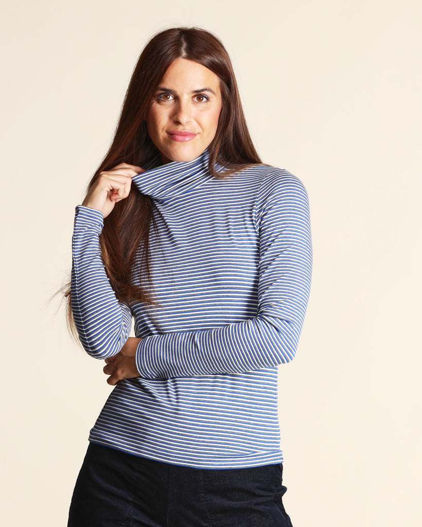 PennyBlack Blue Stripe Poloneck