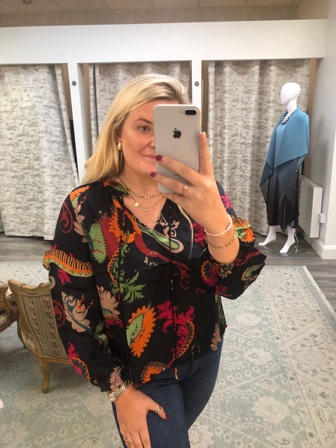 Emily Lovelock T1304BM-01 Tina Blouse in Black