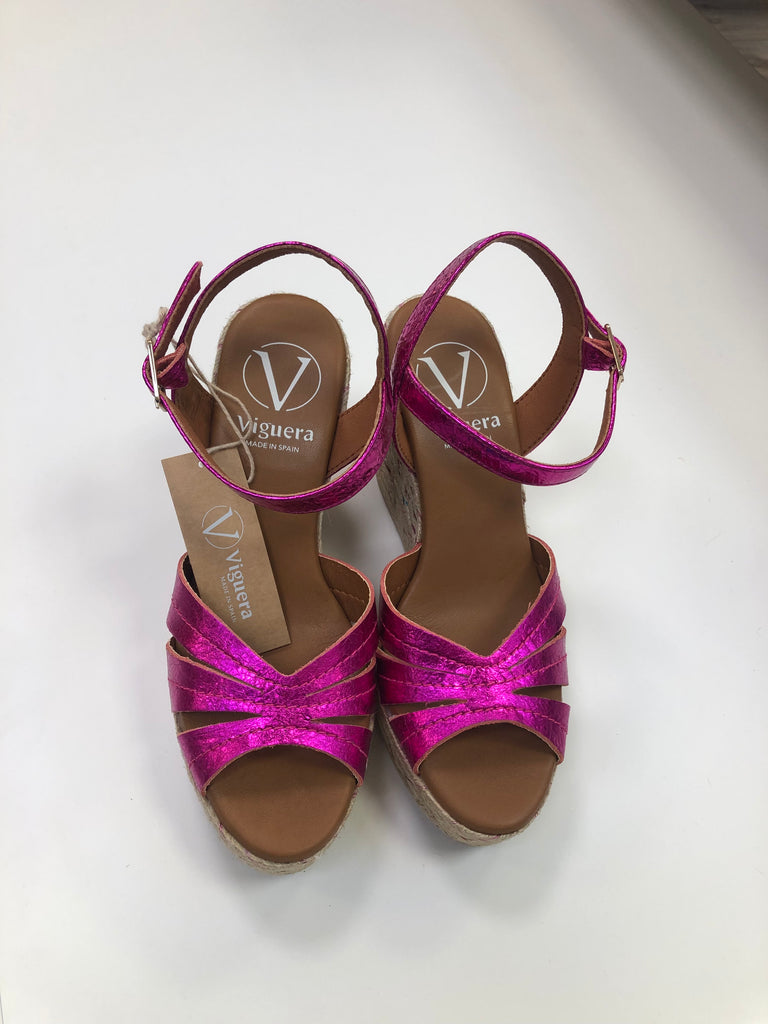 Viguera 24126 Cerise Pink Wedge Sandal