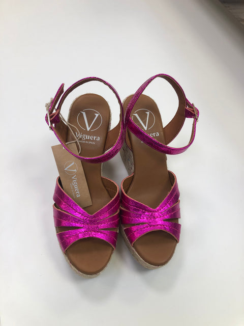 Viguera 24126 Cerise Pink Wedge Sandal