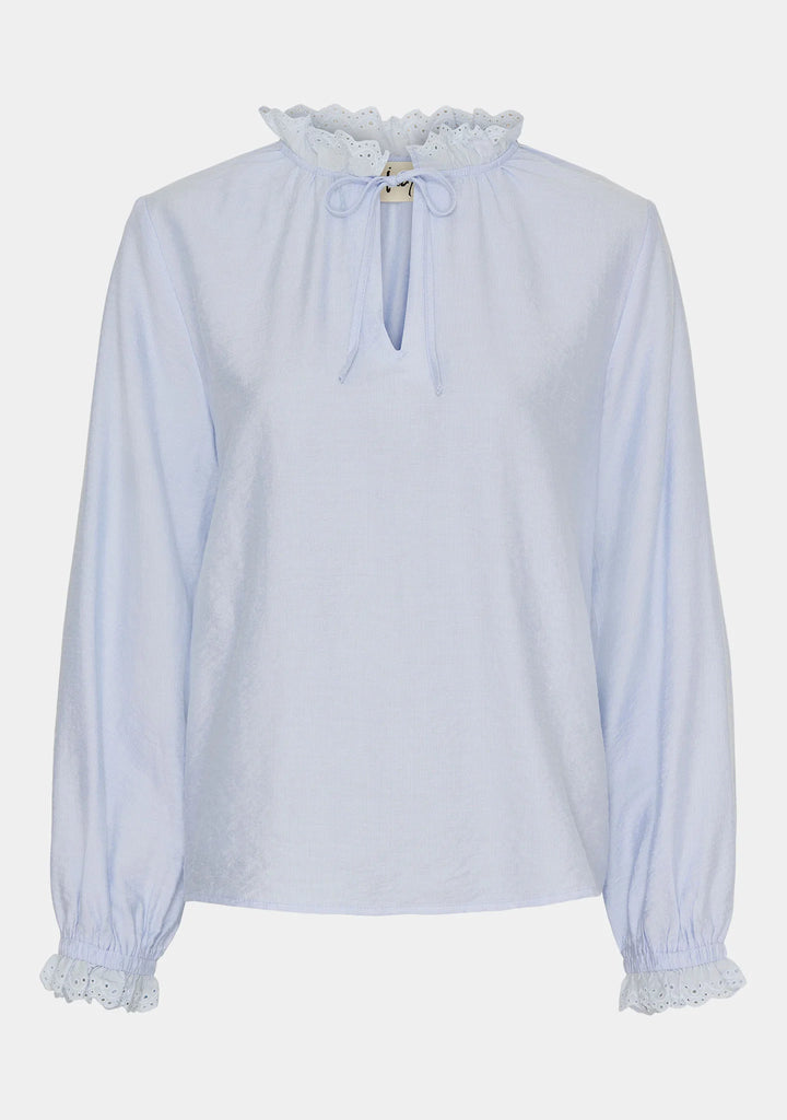 Isay Tiff Lace Blouse - Light Blue