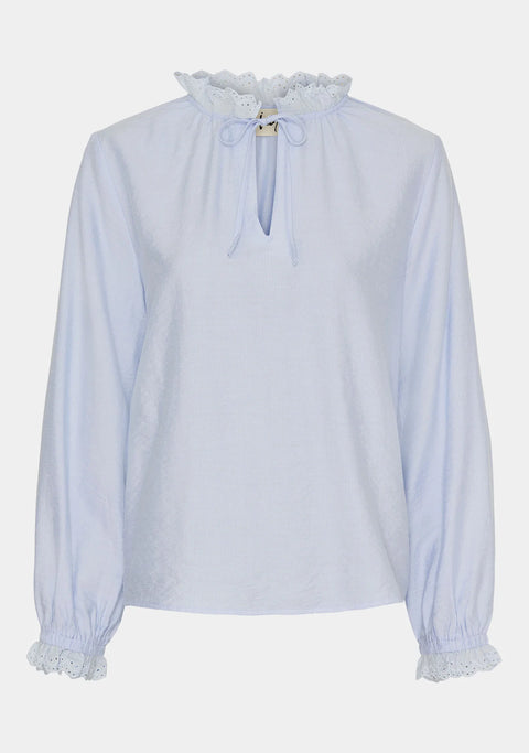 Isay Tiff Lace Blouse - Light Blue